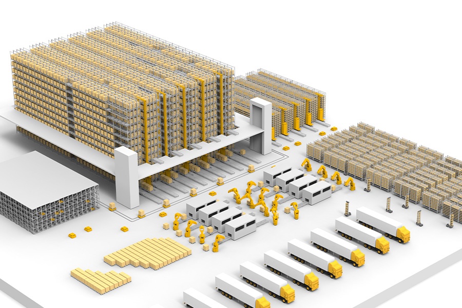 （配圖，倉儲全景渲染圖）